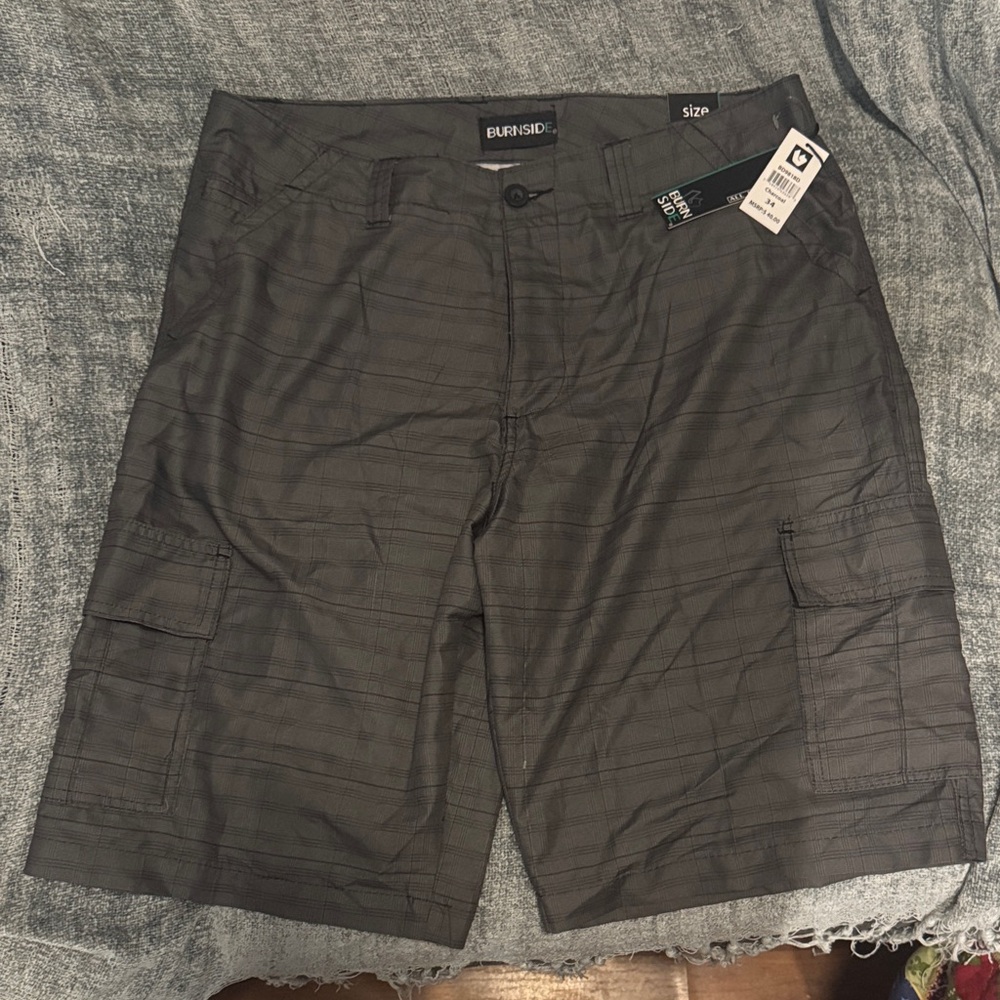 Burnside Men's Charcoal Cargo Shorts